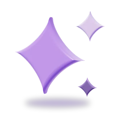 3D AI sparkle stars